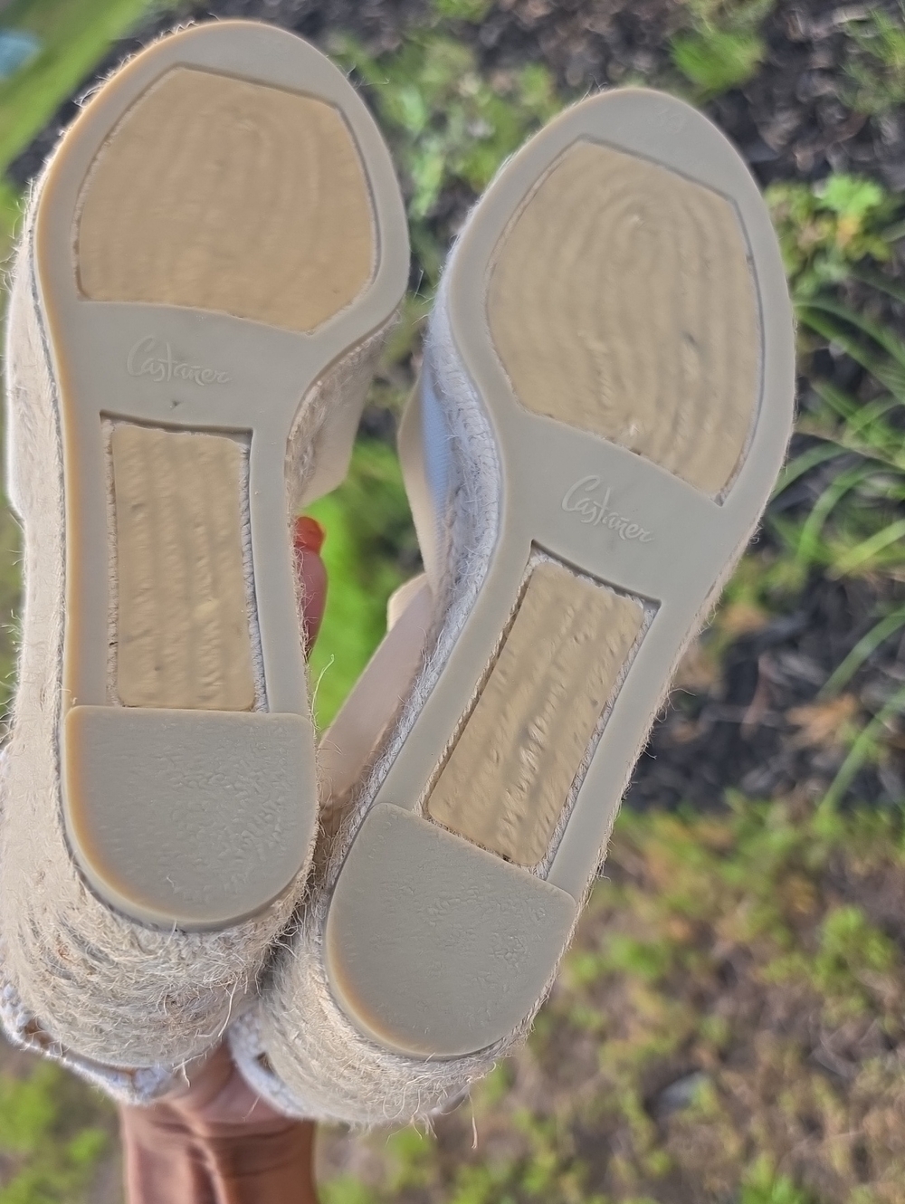 Castaner Cream Ivory Espadrille Wedge Sandals with Ankle Wrap Size 39(8) - Picture 7 of 8